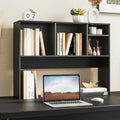 LDAILY Desktop Bookshelf, 2-Tier Office Desk Shelf Organizer Desk Hutch with 4 Shelves, 37’’L Wood Storage Rack Display Shelf for Computer Desk, Office, College Dorm, Bedroom (Black) by LDAILY