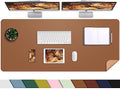 AFIING Cork Desk Mat 55" x 17", Dual-Sided Natural Cork & PU Leather Desk Pad, Non-Slip Waterproof Large Mouse Pad for Office, Home & Gaming (Brown) by AFIING