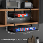 AmonHouseware 2Pack Expandable Under Shelf Storage Basket Organizer,Black - Image 2