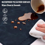 HAUTOCO Cork Desk Mat 48''x19.7'', Distressed PU Leather & Cloth Desk Pad - Image 4