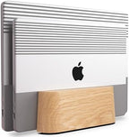 COREMINDED Adjustable Dual Vertical Laptop Stand for Desk, Wooden Laptop Holder, MacBook Pro Stand, Wood Mac Air Dock by COREMINDED