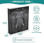 JIPONI 3 Ring Binder African Elephant 1 Inch Round Binders for Men Women Students, Cute File Organizer for Office School, 1pc - Image 4