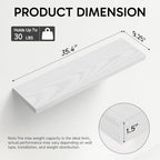 BAYKA White Floating Shelves 35.4in, Set of 3, Wall Mounted for Wall Decor - Image 3