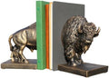 Decorative Bookends, Art Book Ends for Heavy Books, Heavy Bookends for Shelves, Vintage Non-Slip Base Book Holder, Resin Book Stopper for Home Office Decor (Copper Buffalo) by Unknown