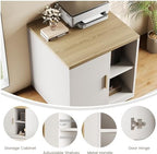 ModernMate Printer Stand with Door, Open Adjustable Shelves - Image 3