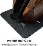 Walnut Vertical Laptop Stand, Dual Slot Wood Laptop Holder for Desk - Image 3