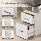 Farmhouse Desk with Drawers & Power Outlet, White Home Office Desk with File Organizer, 71" Executive Desk with Storage, Computer Desk with Privacy Panel - Image 6