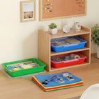 Tinlade 24 Pcs Classroom Paper Storage Bins with Lids, Rainbow, 13x10in - Image 6
