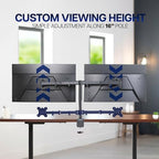 VIVO Dual Monitor Desk Mount, Heavy Duty Fully Adjustable Stand, Fits 2 LCD LED Screens up to 32 inches and 22 lbs Each, Black, STAND-V032 - Image 5