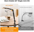 K&F CONCEPT 22" Magic Arm Clamp Kit, Overhead Desk Camera Mount - Image 7