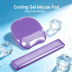 MOSISO Cooling Gel Wrist Rest Support for Mouse Pad&Keyboard Set, Purple - Image 2