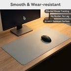 Leather Desk Pad Mat, (Light Gray, 16" x 31") Non-Slip Desk Blotter Pad - Desk Protector for Office, Home, Lap Desk, Laptop, and Desktop - Image 3