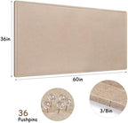 Foldable Large Bulletin Board, 60x36 Inches Cork Board Alternative, Large Felt Board Decorative Pin Board for Wall, Foldable Photo Board Self-Adhesive Vision Board with 36 Pushpins Khaki - Image 2