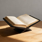 Open Display Book Stand, Wooden Large Book Holder, Coffee Table Stand, Wood Easel for Magazine, Art, Cook Book, Bible, Quran - Black (Black) - Image 2