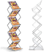 Inpack Literature Rack, Magazine Display, Foldable Brochure, Silver, 1-Pack by Inpack