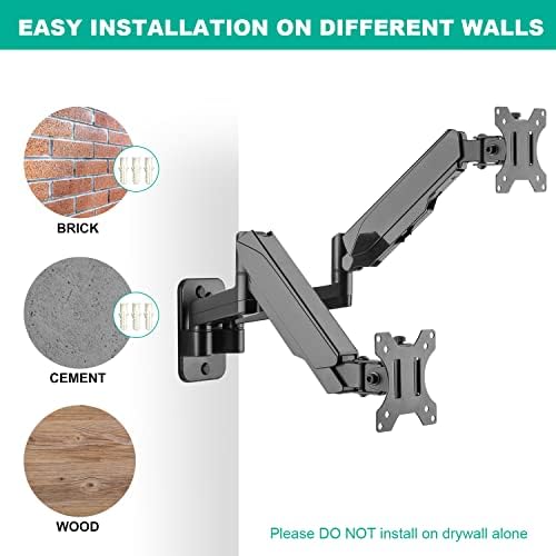 UPGRAVITY Dual Monitor Wall Mount for Two 17-32 inch Flat Computer Screens - Image 6