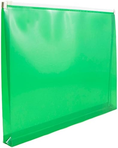 JAM PAPER Plastic Envelopes with Zip Closure - Letter Booklet - 9 3/4 x 13 - Green - 12/Pack - Image 2