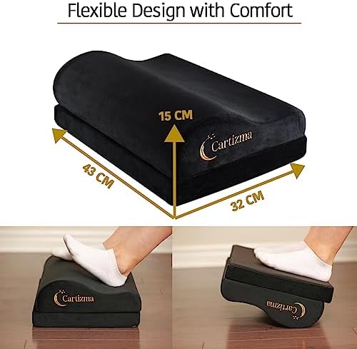 Foot Rest for Under Desk at Work-Ergonomic FootRest UnderDesk Foot Stool for Pain Relief with Washable Covers-Non-Slip Under Desk Footrest Office, Home & Travel-Adjustable Office Foot Rest - Image 3