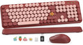 SABLUTE Wireless Keyboard Mouse Combo, Burgundy Red, Magnetic Wrist Rest by SABLUTE