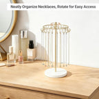Dahey Keychain Holder Display Stand for Vendor, 22 Hooks Organizer for Desk and Rotating Necklace Holder, Metal Jewelry Display Stand with 22 Hooks - Image 6
