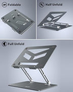 JCZT Adjustable Laptop Stand, Aluminum Laptop Stand for Desk, Classic Grey - Image 6