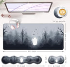 Large Keyboard Mouse Pad Set, Extended Mouse Pad+Keyboard Wrist Rest Support, Memory Foam Ergonomic Easy Typing, 4Pcs (31.5×11.8 in) Desk Pad Set for Office Home,Ghost in Misty Forest - Image 6