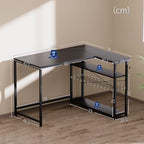 Pamray 43 Inch L Shaped Computer Desk with Reversible Side Storage Shelves, Small Corner Desk for Small Space Home Office,Writing Study Table PC Desk for Bedroom,Vintage - Image 3
