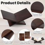Honoson Open Display Wood Book Stand x Shaped Holder for Bible, Dark Walnut - Image 3