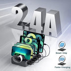 Charging Station for Multiple Devices, 6 in 1 Charger Station Multiple Charging Station for Cellphone Tablet iPhone iPad and More-50W Charging Dock with Mixed Charging Cables - Image 3