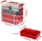 JUXYES 4-Tiers Plastic Stack Carry Storage Containers Box wih Handle Lids - Image 3