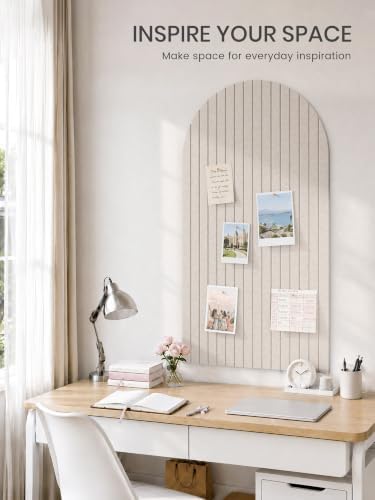 Large Arched Felt Bulletin Board 47.2''×25.5'', Oatmeal - Image 6
