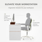 Anji Mountain Monitor Stand for Desk - Desktop Organizer & Laptop Riser, Ergonomic Monitor Riser, Space-Saving, Durable, Easy Assembly & Ideal for Home & Office, Walnut, Power Edition - Image 4