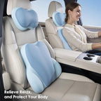 FLORICH Lumbar Support with Car headrest Back Pillow for Chairs Headrest Pillow for Car Ergonomic Ultrathick Memory Foam Back Pillow for Office Chair (Blue) - Image 5