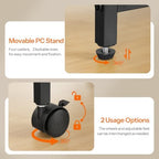 HOOBRO Industrial Printer Stand, 2-Tier Mobile Printer Table, Rolling Cart with Power Outlets and USB Ports, Home Printer Stand with 2 Hooks, for Office, Living Room, Rustic Brown BF32UPS01 - Image 6