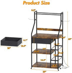 4-Tier 3D Printer Stand with Filament Storage & Power Outlet (Rustic Brown) - Image 2