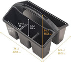 ECR4Kids 4-Compartment Small Plastic Caddy, Multipurpose Organization, Black, 6-Pack - Image 2