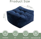 HIGOGOGO Square Stuffed Pouf Ottoman, Corduroy Poufs with Foam Chunk Filling, Furry and Fluffy Pouf Foot Stool Storage Ottoman, 21 X 21 Floor Poufs Foot Rest for Living Room, Navy - Image 2