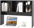 Tangkula Desktop Bookshelf, Countertop Storage Hutch with 4 Shelves for Computer Desk, Desktop 2-Tier Display Rack, Multipurpose Wood Desk Hutch Storage Organizer for Dorm Office Home (Black) by TANGKULA