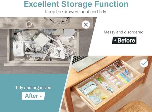 Kootek 28Pcs Drawer Organizer Set, 4-Size Bathroom Tray Makeup Desk Divider - Image 3