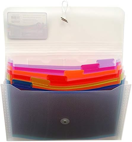 BAZIC Products Rainbow 7-Pocket Poly Expanding File, A4/Letter Size, 4-Pack - Image 6