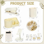 Jetec 78 Pcs Aesthetic Beige Desk Accessories Set for Women - Image 3
