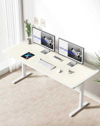 YSAGi Leather Desk Pad Protector, Office Desk Mat, Large Mouse Pad, Non-Slip PU Leather Desk Blotter, Laptop Desk Pad, Waterproof Desk Writing Pad for Office and Home (Cream,55" x 24") - Image 4