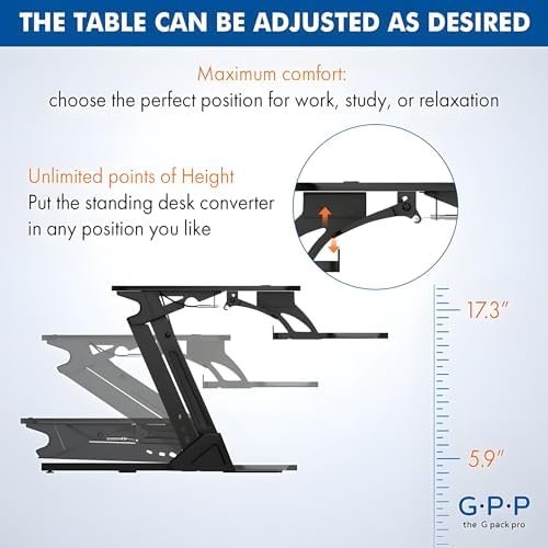 40 Inch Standing Desk Converter, Adjustable Height - Image 4