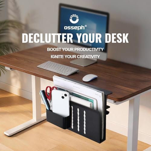 Desk Side Storage Organizer, Under Desk Laptop Holder with Magnetic Slot - Image 2