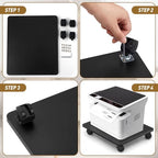Beeveer 2 Pcs Black Under Desk Printer Stand 15.8 x 13.8 x 3.2 Inches - Image 3