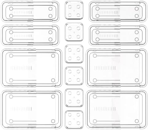 14 PCS Adjustable Clear Drawer Organizer Set - 3-Size Acrylic Storage Boxes for Makeup, Stationery, Kitchen Utensils, Tools & Bedroom Dresser Organization - Image 6