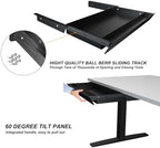 Large Under Desk Mounted Sliding Drawer with Pencil Tray and 60 Degree Tilt Panel to Pull Out, 22'' Long & 13'' deep Large Storage Organizer for Sit Stand Workstation - Image 4
