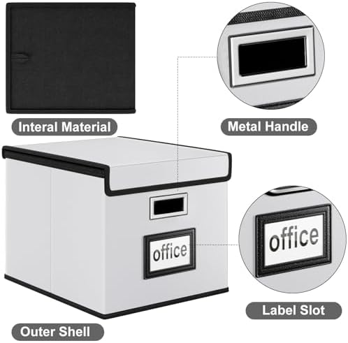 File Organizer Box with Lids, Collapsible File Folder Organizer - Image 3