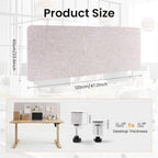 Felt Desk Divider, Clamp-On Privacy Panel, 24 x 48 Inch, Oatmeal - Image 2