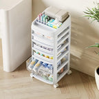 Rolling Cart with 6 Drawers, Clear Plastic Drawer Organizers, Vanity Cart - Image 2